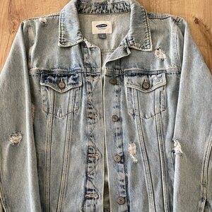 Distressed Light Wash Denim Jacket